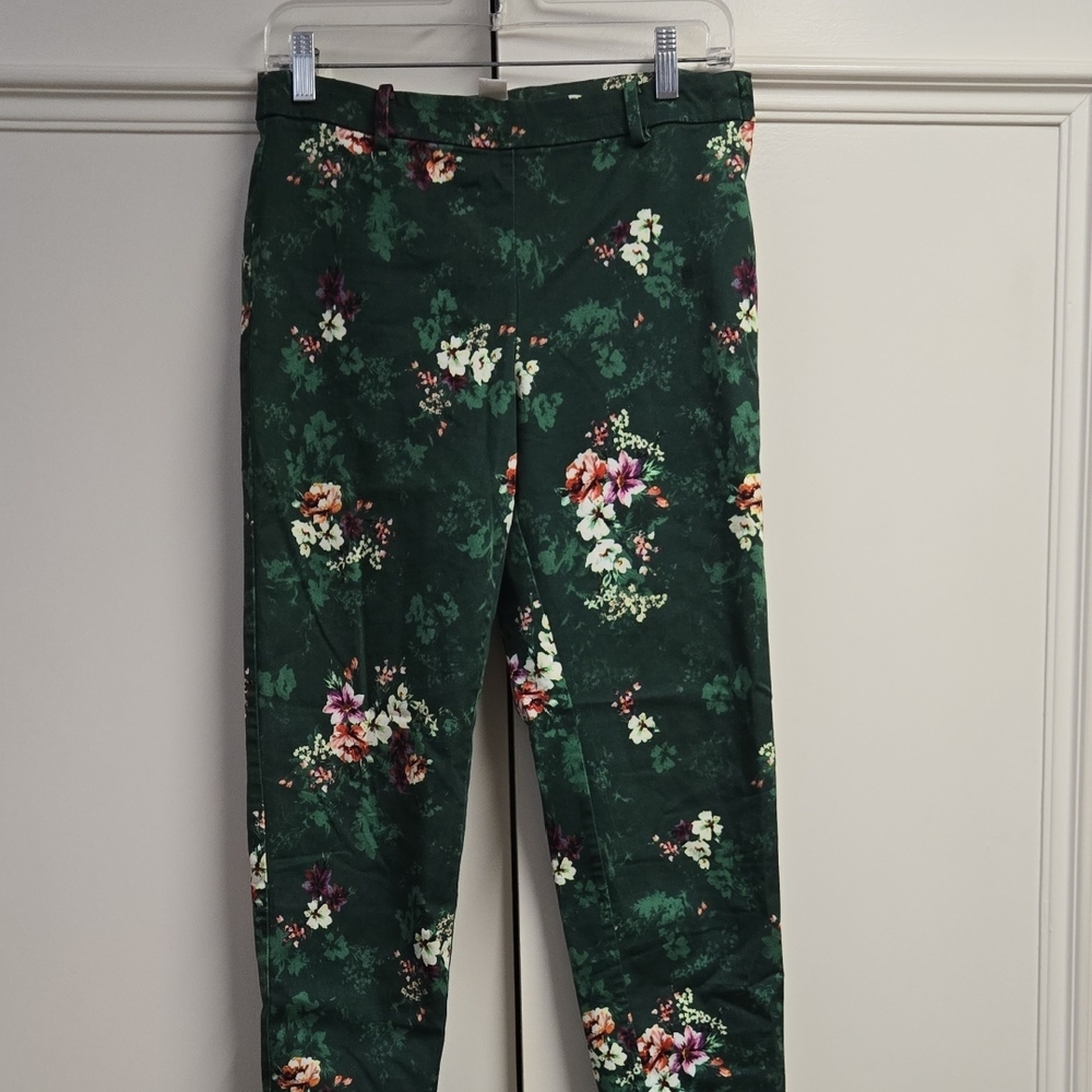 H&M Green Floral Trousers